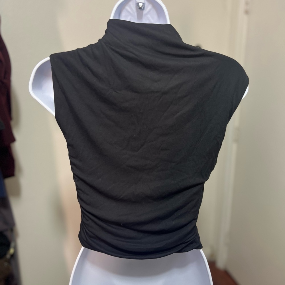 OGLMOVE Workleisure Mock Neck Ruched Sides Tank Top - Picture 4 of 5